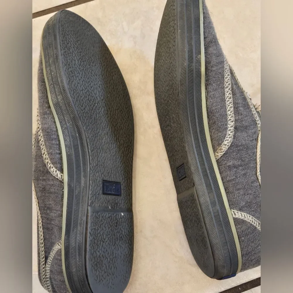Keds Gray Wool Blend Sneakers with White Accents
